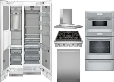 6 Piece Package Includes Refrigerator, Freezer, Cooktop, Wall Oven, Hood And Dishwasher