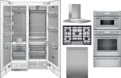 6 Piece Package Includes Refrigerator, Freezer, Cooktop, Wall Oven, Hood And Dishwasher