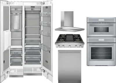6 Piece Package Includes Refrigerator, Freezer, Cooktop, Wall Oven, Hood And Dishwasher
