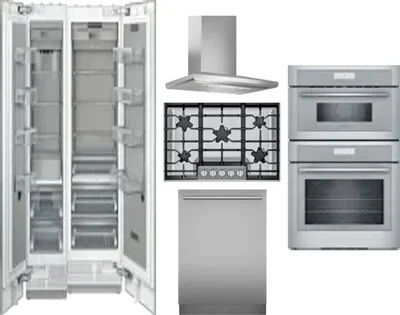 6 Piece Package Includes Refrigerator, Freezer, Cooktop, Wall Oven, Hood And Dishwasher