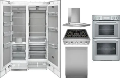 6 Piece Package Includes Refrigerator, Freezer, Cooktop, Wall Oven, Hood And Dishwasher