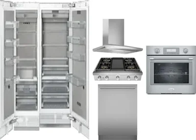 6 Piece Package Includes Refrigerator, Freezer, Cooktop, Wall Oven, Hood And Dishwasher
