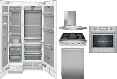 6 Piece Package Includes Refrigerator, Freezer, Cooktop, Wall Oven, Hood And Dishwasher