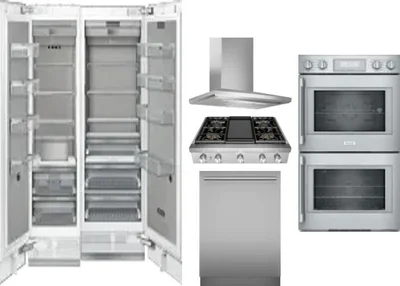6 Piece Package Includes Refrigerator, Freezer, Cooktop, Wall Oven, Hood And Dishwasher