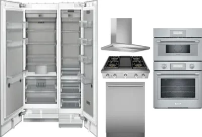 6 Piece Package Includes Refrigerator, Freezer, Cooktop, Wall Oven, Hood And Dishwasher