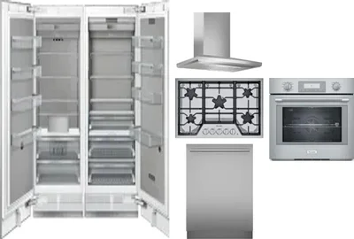 6 Piece Package Includes Refrigerator, Freezer, Cooktop, Wall Oven, Hood And Dishwasher
