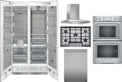 6 Piece Package Includes Refrigerator, Freezer, Cooktop, Wall Oven, Hood And Dishwasher
