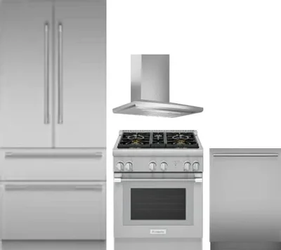 4 Piece Package Includes Refrigerator, Range, Hood And Dishwasher