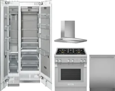 5 Piece Package Includes Refrigerator, Freezer, Range, Hood And Dishwasher