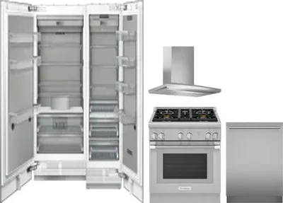 5 Piece Package Includes Refrigerator, Freezer, Range, Hood And Dishwasher