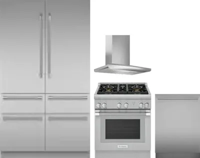 4 Piece Package Includes Refrigerator, Range, Hood And Dishwasher