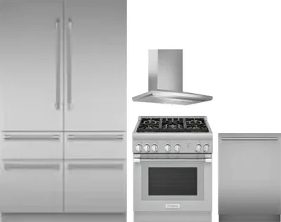 4 Piece Package Includes Refrigerator, Range, Hood And Dishwasher