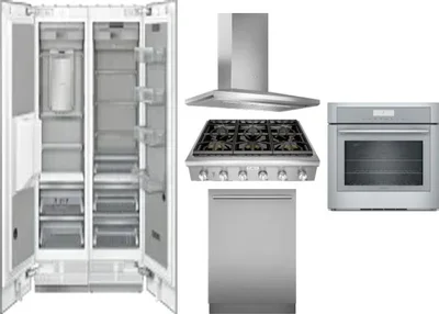 6 Piece Package Includes Refrigerator, Freezer, Cooktop, Wall Oven, Hood And Dishwasher