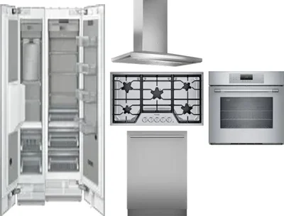 6 Piece Package Includes Refrigerator, Freezer, Cooktop, Wall Oven, Hood And Dishwasher