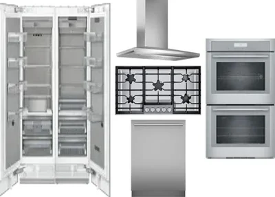 6 Piece Package Includes Refrigerator, Freezer, Cooktop, Wall Oven, Hood And Dishwasher