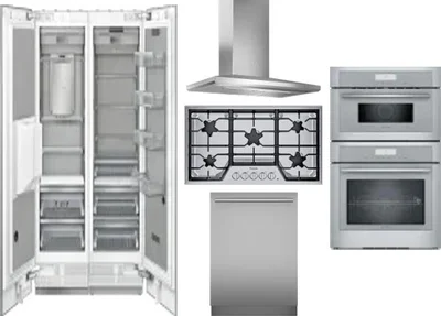 6 Piece Package Includes Refrigerator, Freezer, Cooktop, Wall Oven, Hood And Dishwasher
