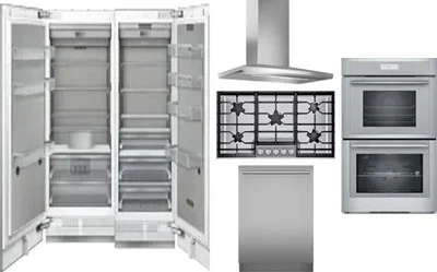 6 Piece Package Includes Refrigerator, Freezer, Cooktop, Wall Oven, Hood And Dishwasher