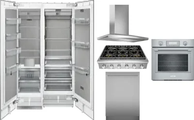 6 Piece Package Includes Refrigerator, Freezer, Cooktop, Wall Oven, Hood And Dishwasher