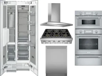 6 Piece Package Includes Refrigerator, Freezer, Cooktop, Wall Oven, Hood And Dishwasher