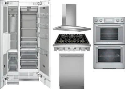 6 Piece Package Includes Refrigerator, Freezer, Cooktop, Wall Oven, Hood And Dishwasher