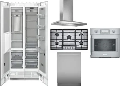 6 Piece Package Includes Refrigerator, Freezer, Cooktop, Wall Oven, Hood And Dishwasher