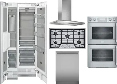 6 Piece Package Includes Refrigerator, Freezer, Cooktop, Wall Oven, Hood And Dishwasher