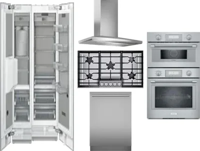 6 Piece Package Includes Refrigerator, Freezer, Cooktop, Wall Oven, Hood And Dishwasher