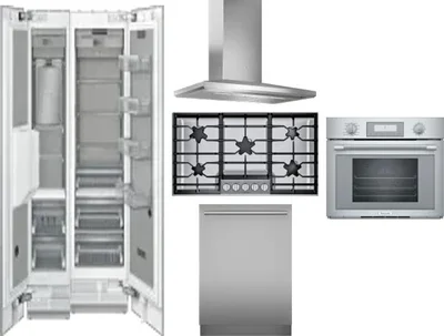 6 Piece Package Includes Refrigerator, Freezer, Cooktop, Wall Oven, Hood And Dishwasher
