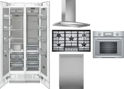 6 Piece Package Includes Refrigerator, Freezer, Cooktop, Wall Oven, Hood And Dishwasher
