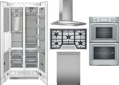6 Piece Package Includes Refrigerator, Freezer, Cooktop, Wall Oven, Hood And Dishwasher