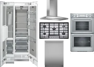 6 Piece Package Includes Refrigerator, Freezer, Cooktop, Wall Oven, Hood And Dishwasher