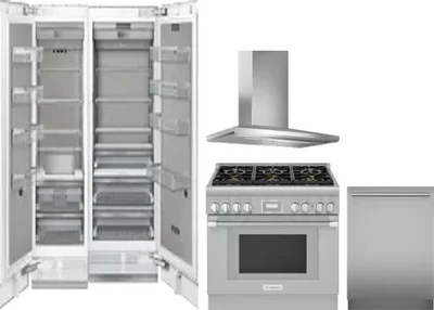 5 Piece Package Includes Refrigerator, Freezer, Range, Hood And Dishwasher