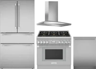 4 Piece Package Includes Refrigerator, Range, Hood And Dishwasher