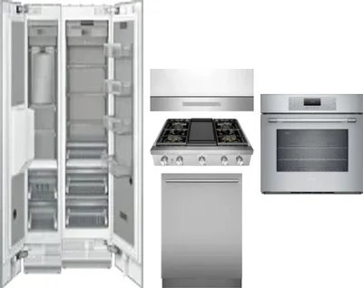 6 Piece Package Includes Refrigerator, Freezer, Cooktop, Wall Oven, Hood And Dishwasher