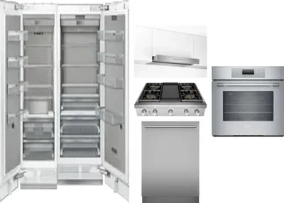 6 Piece Package Includes Refrigerator, Freezer, Cooktop, Wall Oven, Hood And Dishwasher