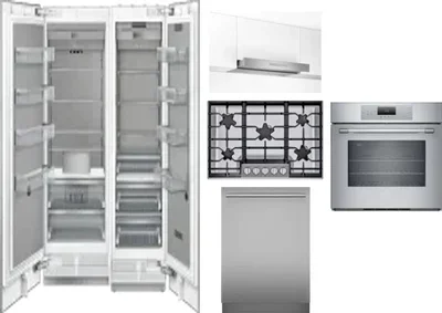 6 Piece Package Includes Refrigerator, Freezer, Cooktop, Wall Oven, Hood And Dishwasher
