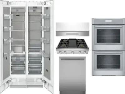 6 Piece Package Includes Refrigerator, Freezer, Cooktop, Wall Oven, Hood And Dishwasher