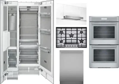 6 Piece Package Includes Refrigerator, Freezer, Cooktop, Wall Oven, Hood And Dishwasher