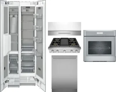 6 Piece Package Includes Refrigerator, Freezer, Cooktop, Wall Oven, Hood And Dishwasher