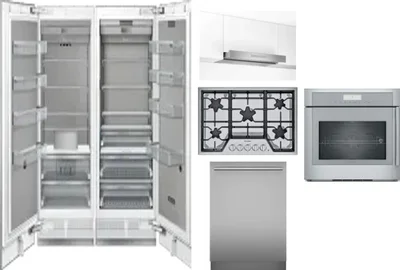 6 Piece Package Includes Refrigerator, Freezer, Cooktop, Wall Oven, Hood And Dishwasher