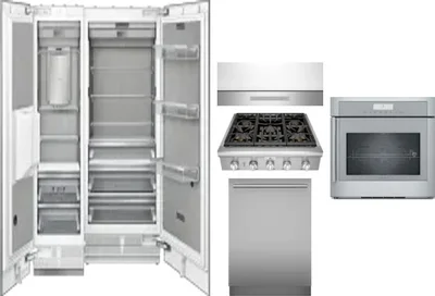 6 Piece Package Includes Refrigerator, Freezer, Cooktop, Wall Oven, Hood And Dishwasher