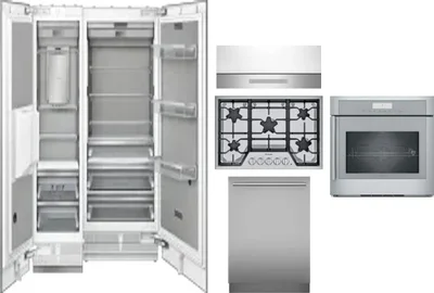 6 Piece Package Includes Refrigerator, Freezer, Cooktop, Wall Oven, Hood And Dishwasher