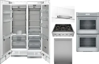 6 Piece Package Includes Refrigerator, Freezer, Cooktop, Wall Oven, Hood And Dishwasher