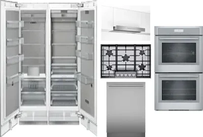 6 Piece Package Includes Refrigerator, Freezer, Cooktop, Wall Oven, Hood And Dishwasher