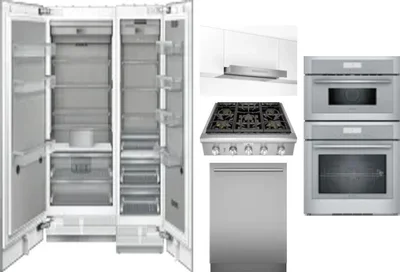 6 Piece Package Includes Refrigerator, Freezer, Cooktop, Wall Oven, Hood And Dishwasher
