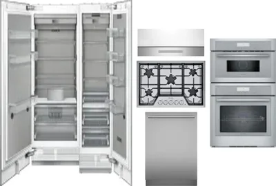 6 Piece Package Includes Refrigerator, Freezer, Cooktop, Wall Oven, Hood And Dishwasher