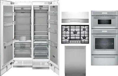 6 Piece Package Includes Refrigerator, Freezer, Cooktop, Wall Oven, Hood And Dishwasher