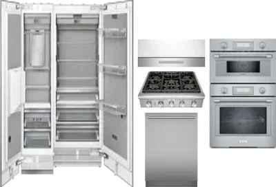 6 Piece Package Includes Refrigerator, Freezer, Cooktop, Wall Oven, Hood And Dishwasher