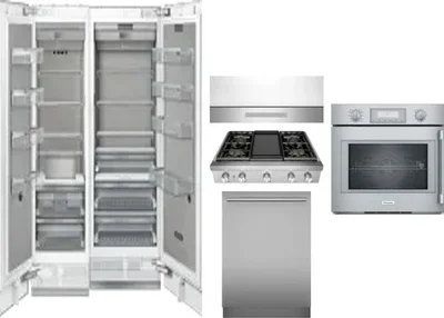 6 Piece Package Includes Refrigerator, Freezer, Cooktop, Wall Oven, Hood And Dishwasher