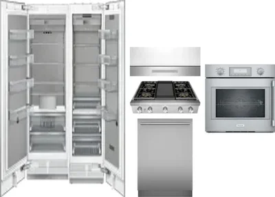 6 Piece Package Includes Refrigerator, Freezer, Cooktop, Wall Oven, Hood And Dishwasher